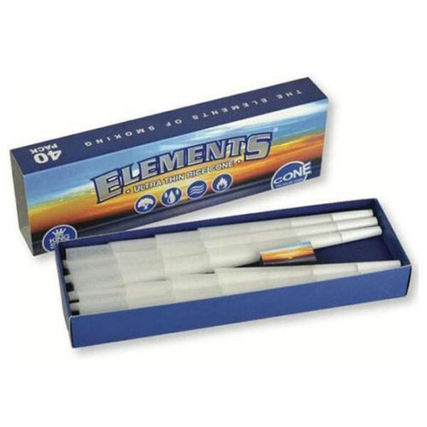Elements Ultra Thin Rice King Size Pre-Rolled Cones (40 szt.)