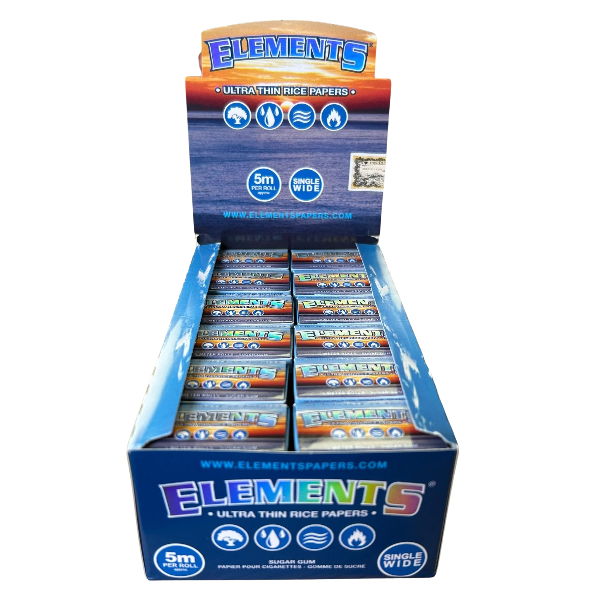 Elements Single Wide 5m Ultra Thin Rice Rolling Paper
Elements Single Wide 5m Ultra Cienka Bibułka Ryżowa - obrazek 2