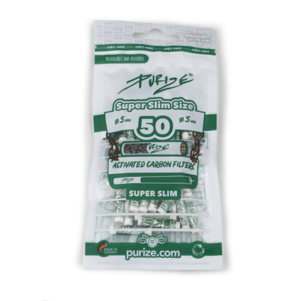 PURIZE® Filtry Super Slim z węglem aktywnym 5mm (50 szt.)