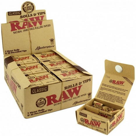 RAW Masterpiece 3m Rolls & 30 Pre-Rolled Tips - obrazek 2