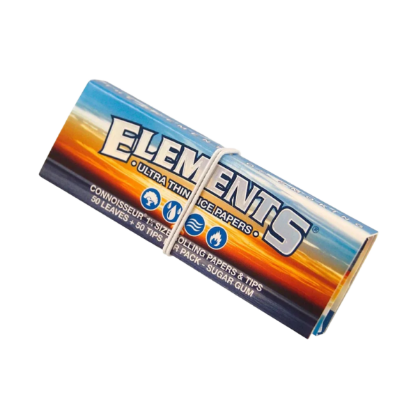 Elements Connoisseur Ultra Thin Rice Rolling Papers & Tips – Blue