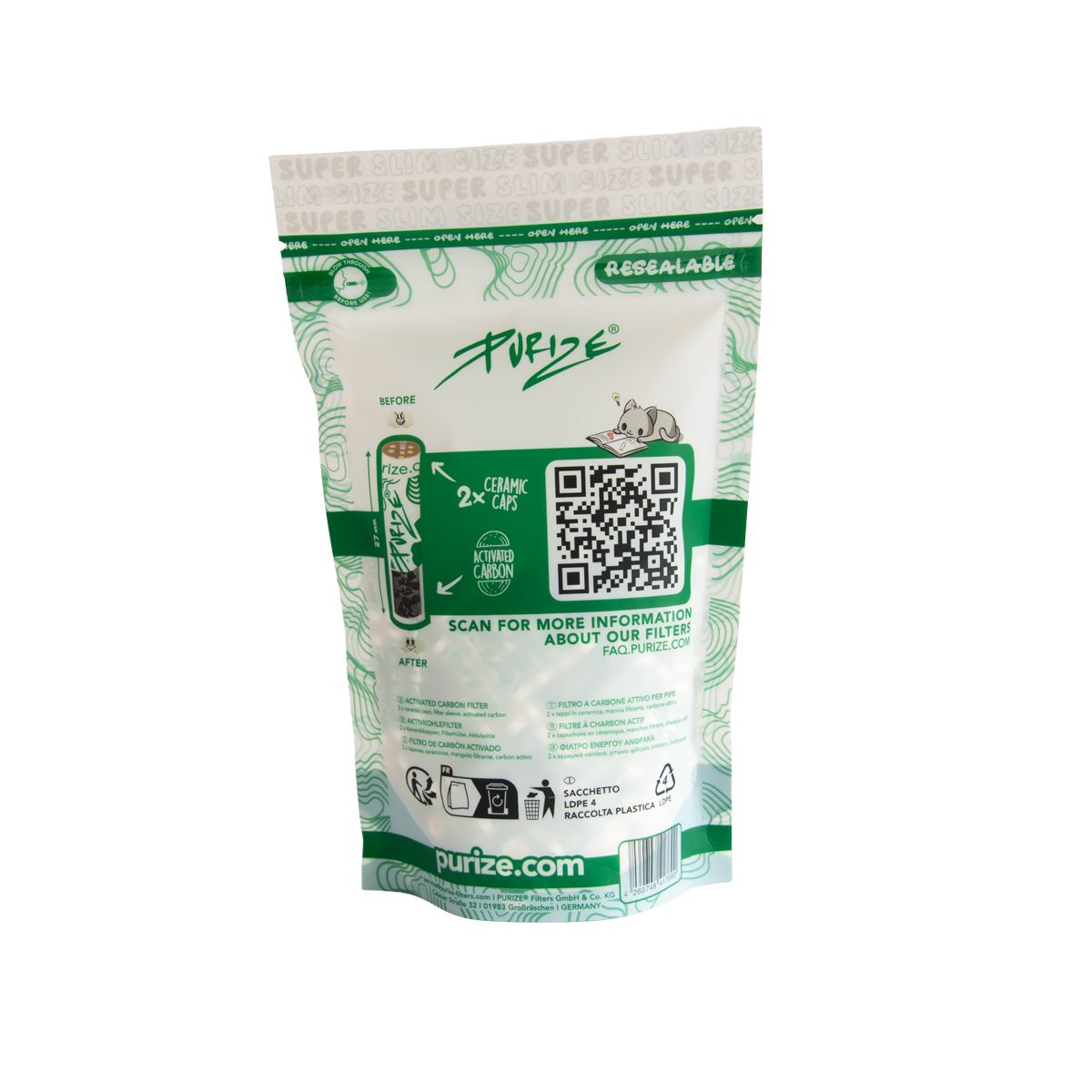 PURIZE® Filtry Super Slim z węglem aktywnym (111 szt.) - obrazek 2